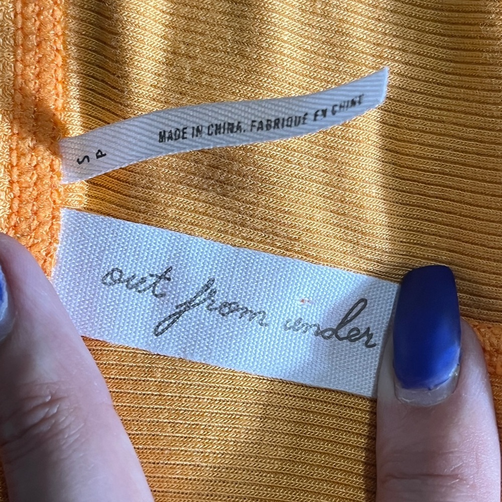 Urban Outfitters Out From Under Vibrant Orange Cropped Long Sleeve Small - Picture 5 of 8